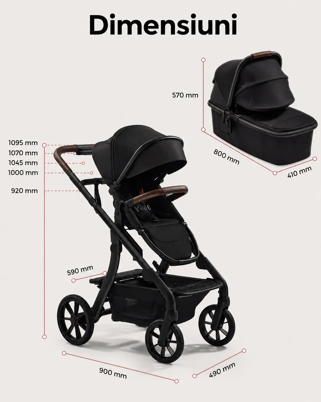 Cărucior Momcozy ChangeGo — imagine 6